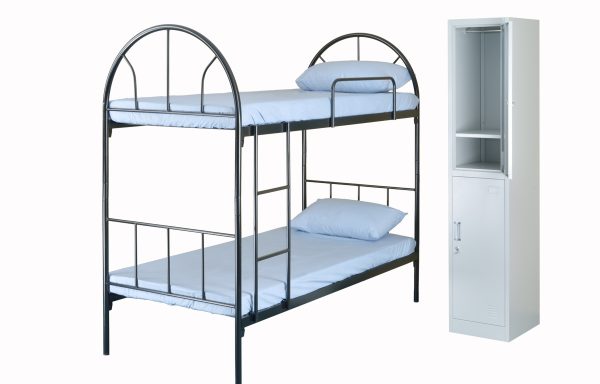 DOUBLE DECKER BED & TWO COMPARTMENT LOCKER